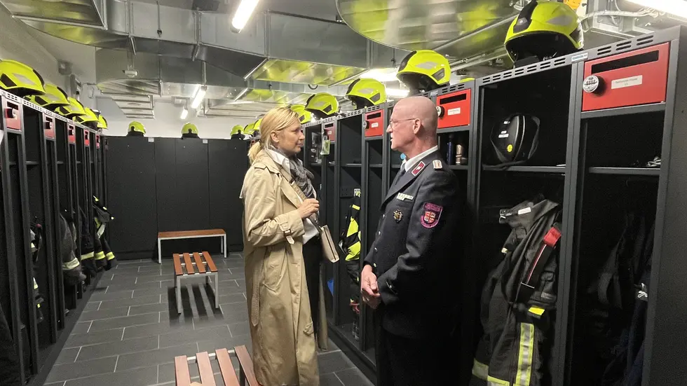 Oberbürgermeistein Constance Arndt und Wehrleiter Torsten Badstübner am Freitag beim Rundgang Oberbürgermeistein Constance Arndt und Wehrleiter Torsten Badstübner am Freitag beim Rundgang
