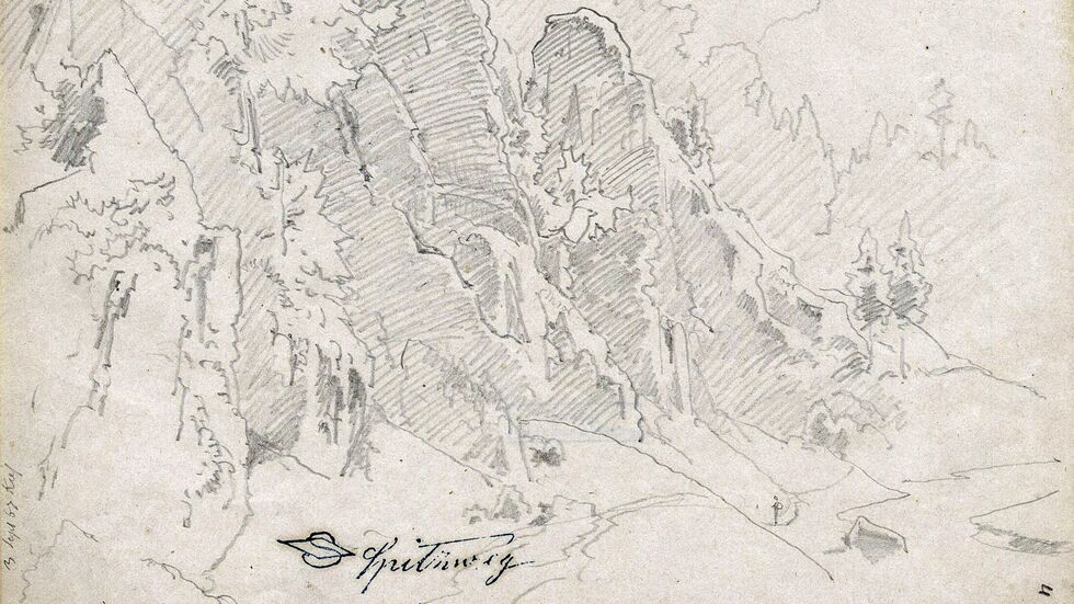 Carl Spitzweg, Landschaftsstudie, 1867, Görlitzer Sammlungen für Geschichte und Kultur 