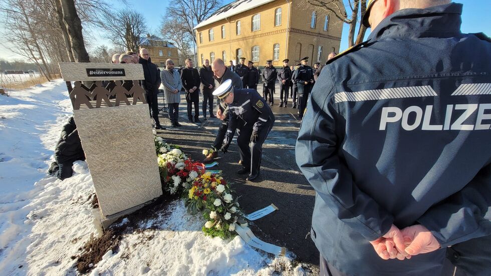Viele ehemalige Kollegen von Stoppa waren nach Lauchammer gekommen 