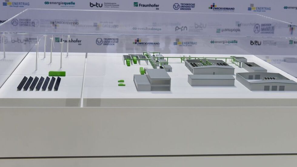 Modell des Wasserstoffkraftwerks in Schwarze Pumpe