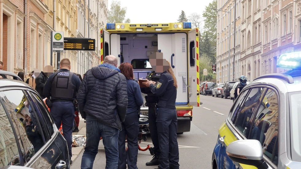 Ein 14 Jahre altes Mädchen ist bei diesem Unfall auf der Fürstenstraße in Chemnitz schwer verletzt worden.