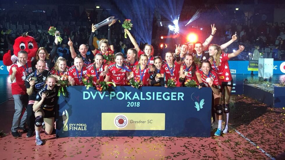 Die DSC-Volleyballerinnen haben zum fünften Mal den DVV-Pokal gewonnen