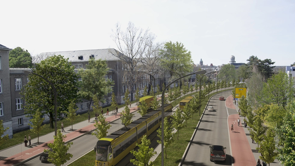 Die Bahngleise lägen auf dem Zellschen Weg mittig, führen dann weiter zum Wasaplatz