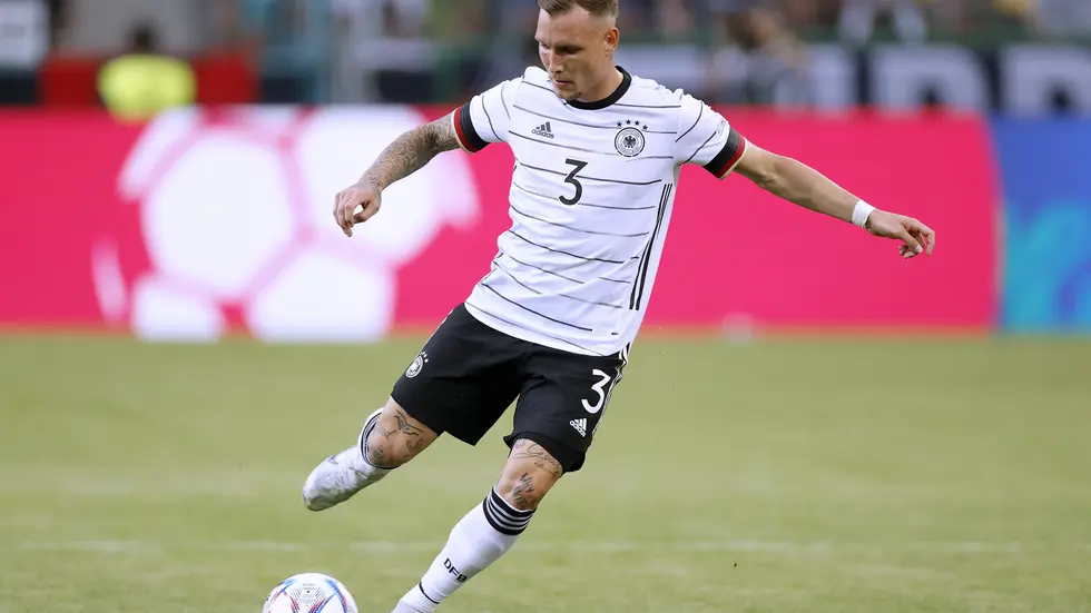 RB-Kapitän David Raum bei einem Einsatz für die Deutsche Nationalmannschaft. RB-Kapitän David Raum bei einem Einsatz für die Deutsche Nationalmannschaft.