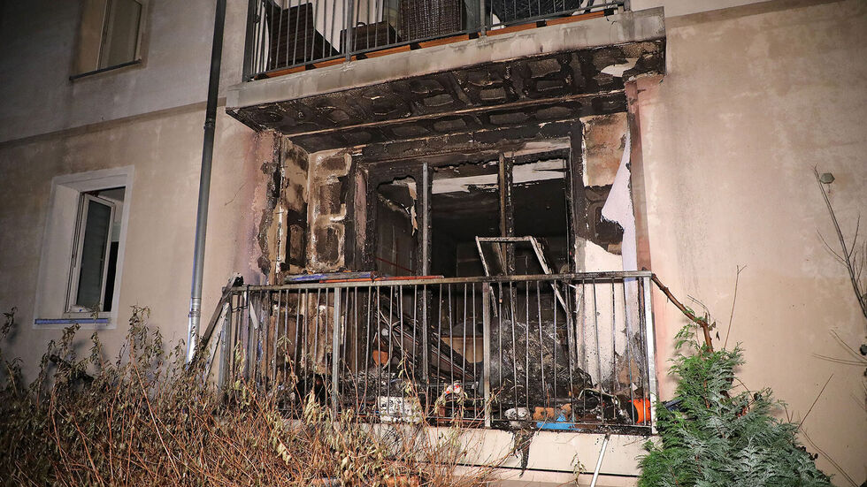 Der Balkon wurde bei dem Feuer vollständig zerstört.