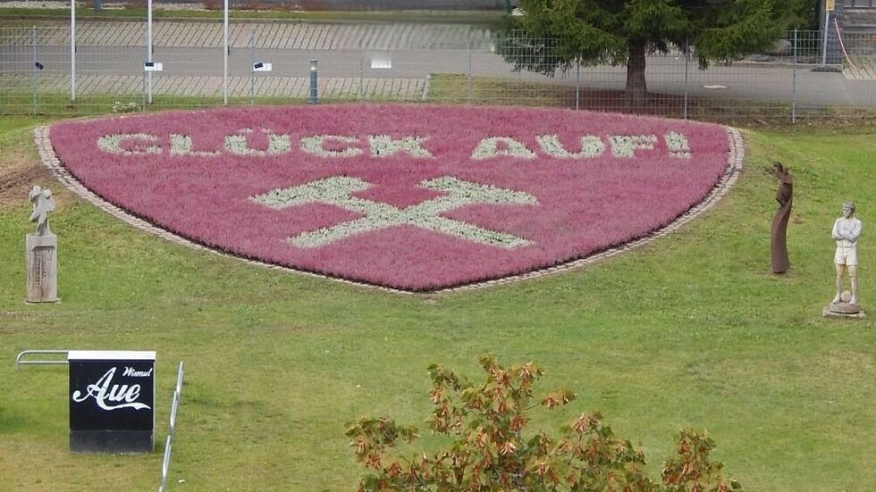 Das bepflanzte Wismut-Wappen.