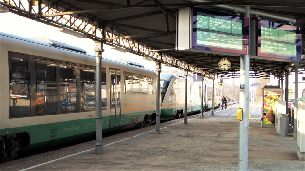 Ein Trilex im Bahnhof Bischofswerda. Archivbild
