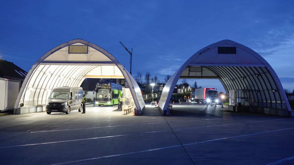 Der Kontrollpunkt an der A17 Bad Gottleuba