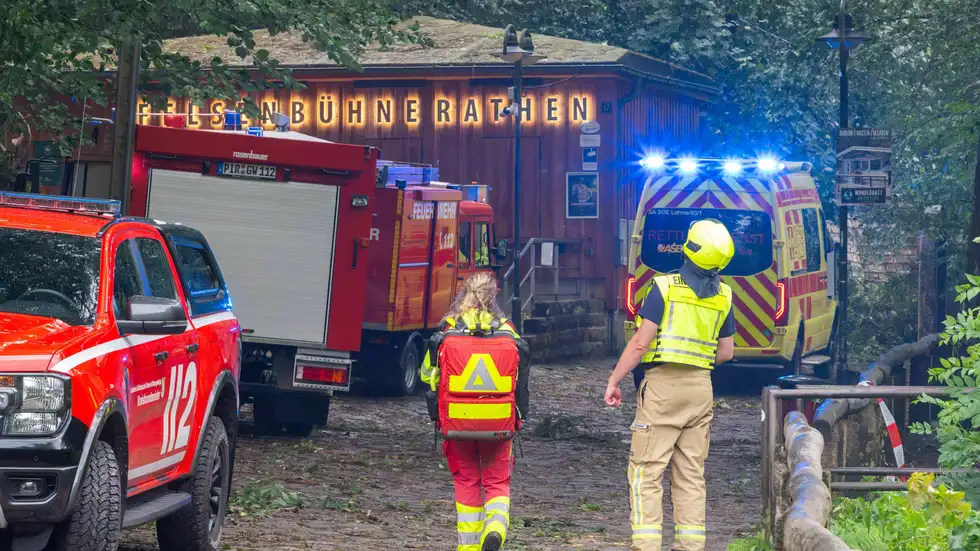 Das Unwetter vom 31. Juli hat die Felsenbühne Rathen verwüstet Das Unwetter vom 31. Juli hat die Felsenbühne Rathen verwüstet