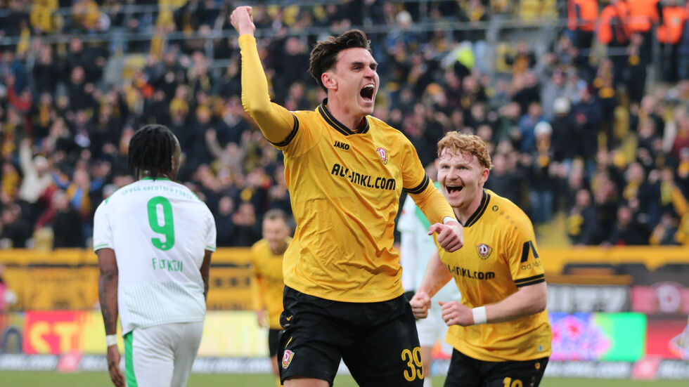 Winter-Neuzugang Thomas Keller jubelt über seinen Treffer zum 1:0