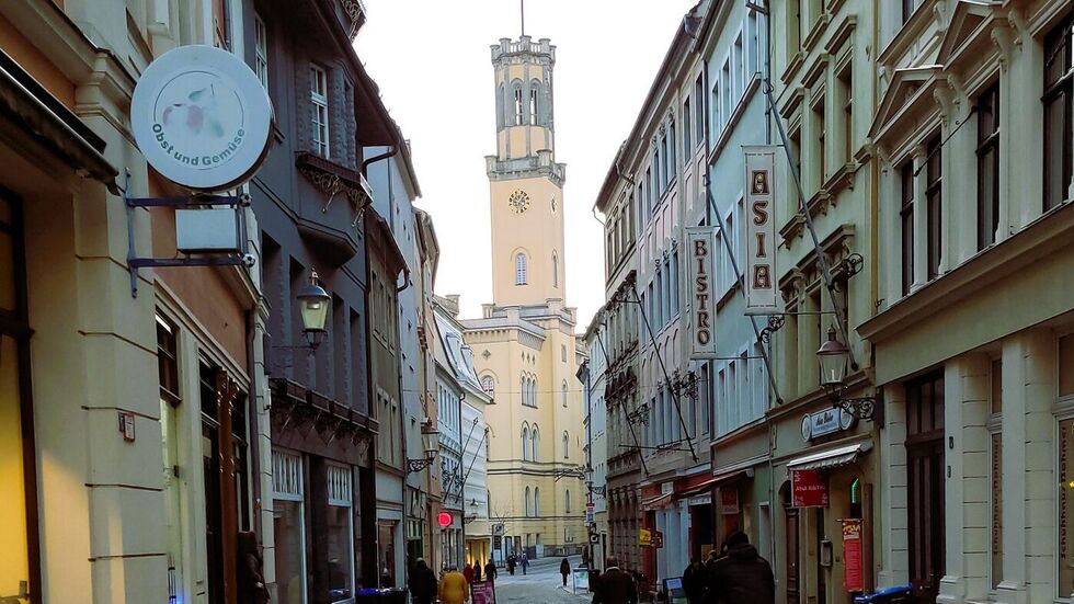 Zittau mit Blick zum Rathausturm. Zittau mit Blick zum Rathausturm.
