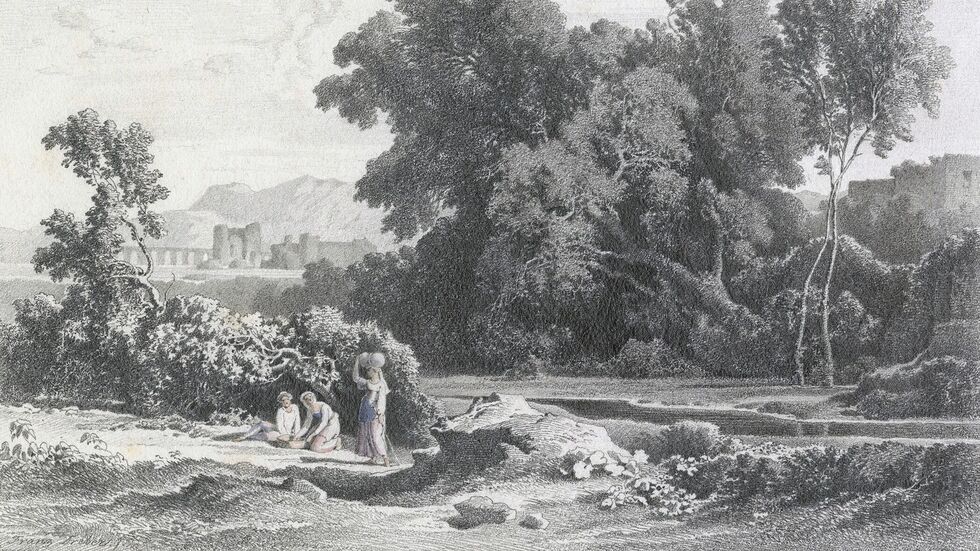 Heinrich Dreber "Wäscherinnen bei Olevano", um 1850, Görlitzer Sammlungen für Geschichte und Kultur