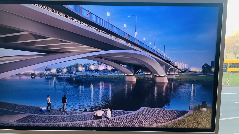 Auf Bildschirmen wurden erste Visualisierungen gezeigt