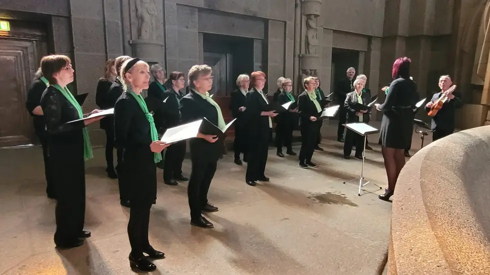 Der Gutenberg Chor tritt zwei Mal im Jahr im Völkerschlachtdenkmal auf.