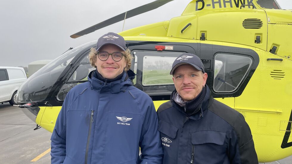 Pilot Franz Vötsch (links) und Monteur Patrick Röhmeyer