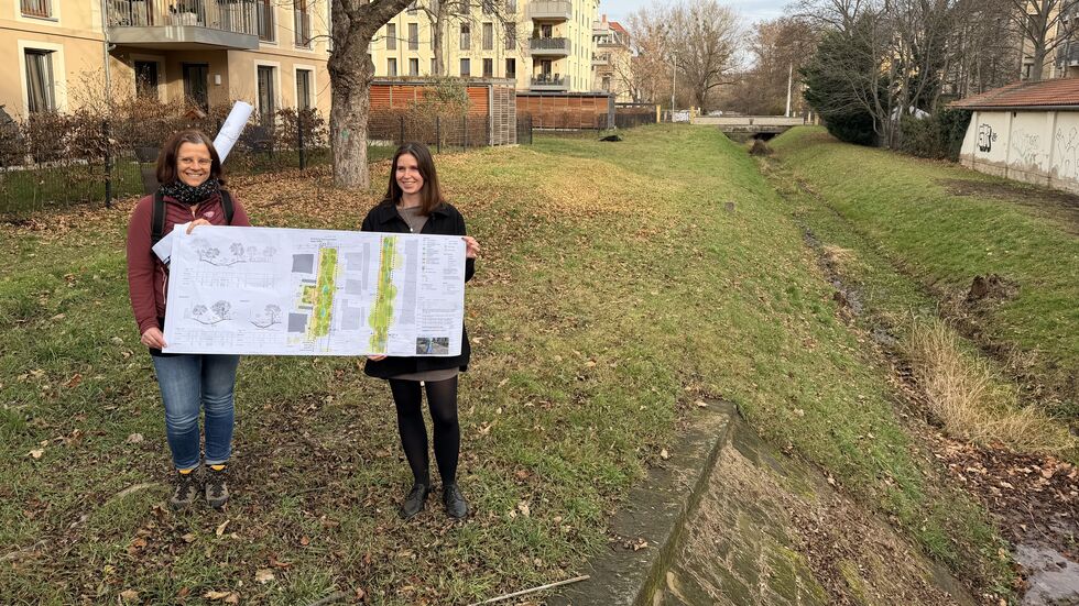 Kristin Otto und Landschaftsarchitektin Lena Kulow