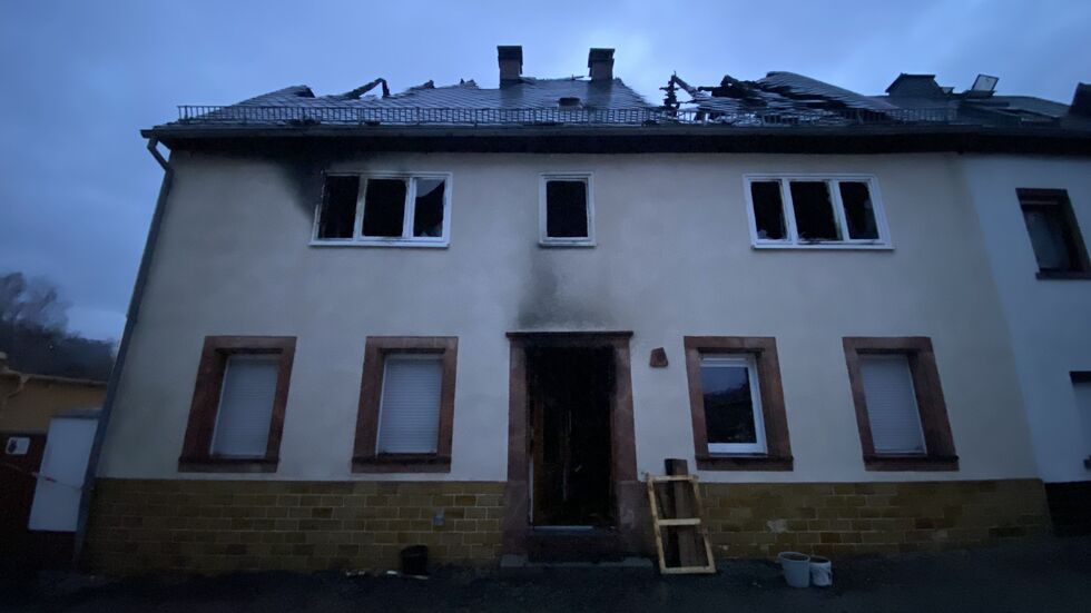 Das Wohnhaus an der Fischergasse in Rochlitz ist nach dem Brand einsturzgefährdet.