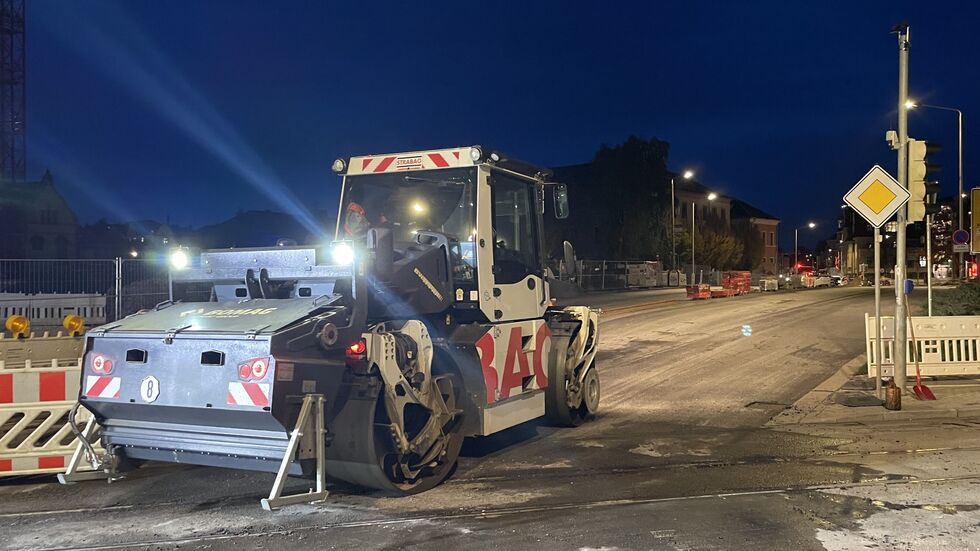 Baustelle Humboldtstraße am Montagabend Baustelle Humboldtstraße am Montagabend