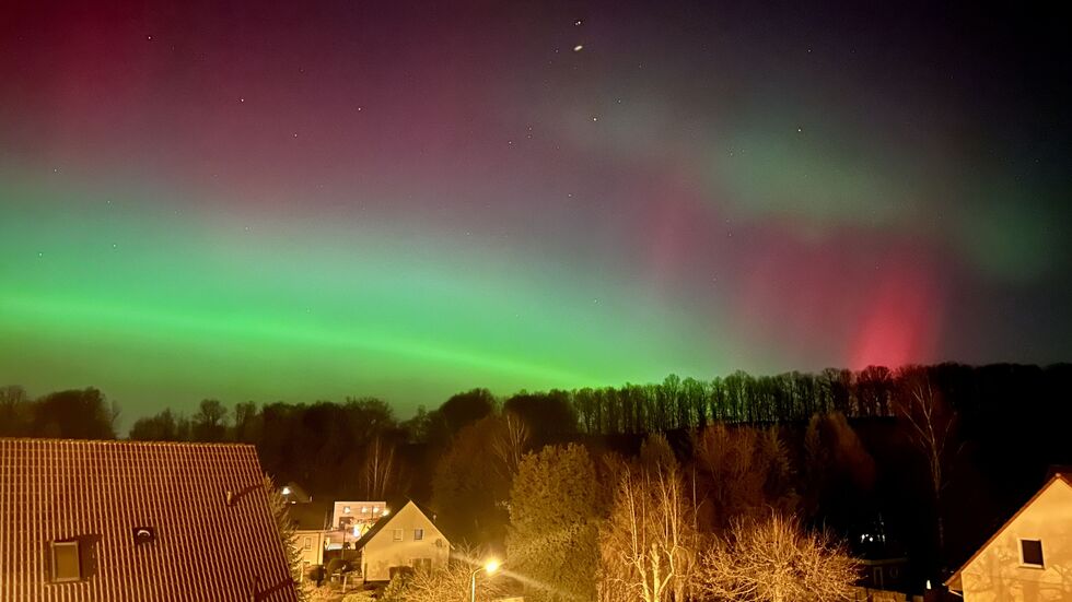 Polarlichter über Zwickau.