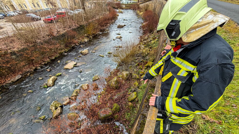 Die Feuerwehr sichtete den Bereich und errichtete eine Ölsperrre.