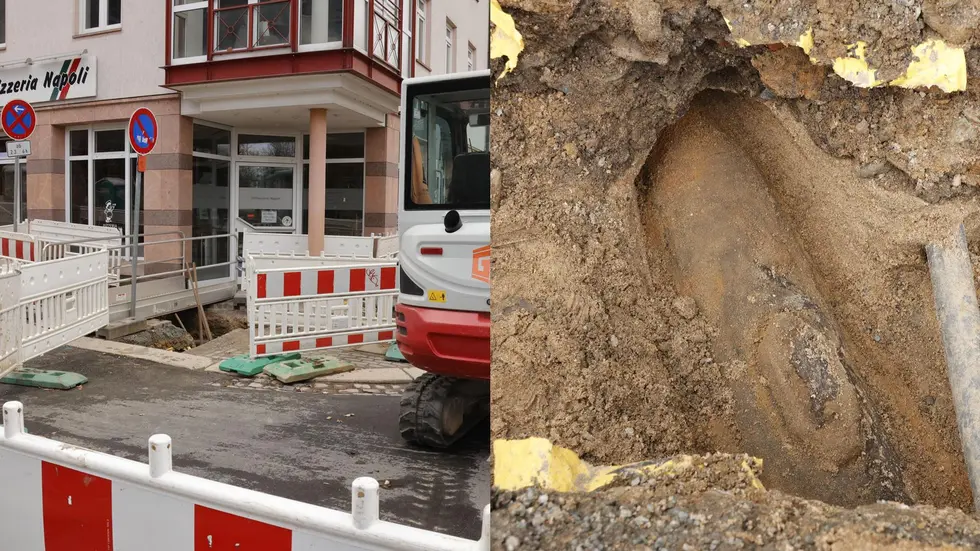 Bei Bauarbeiten wurde an der Kreuzung Charlottenstrasse/Reinecker Straße in Chemnitz ein bombenähnlicher Gegenstand gefunden. Bei Bauarbeiten wurde an der Kreuzung Charlottenstrasse/Reinecker Straße in Chemnitz ein bombenähnlicher Gegenstand gefunden.