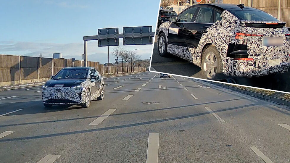 Der Testwagen fährt durch Dresden auf einer Straße.