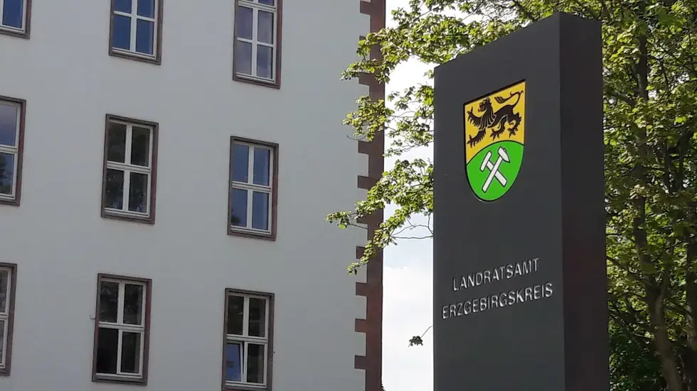 Das Landratsamt des Erzgebirgskreis in Annaberg-Buchholz.