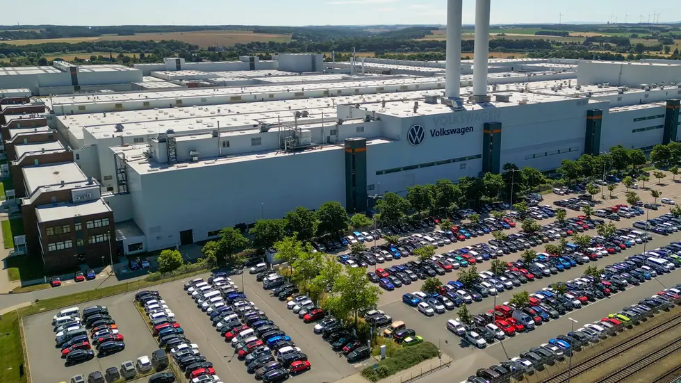 Das Volkswagen-Werk in Zwickau-Mosel