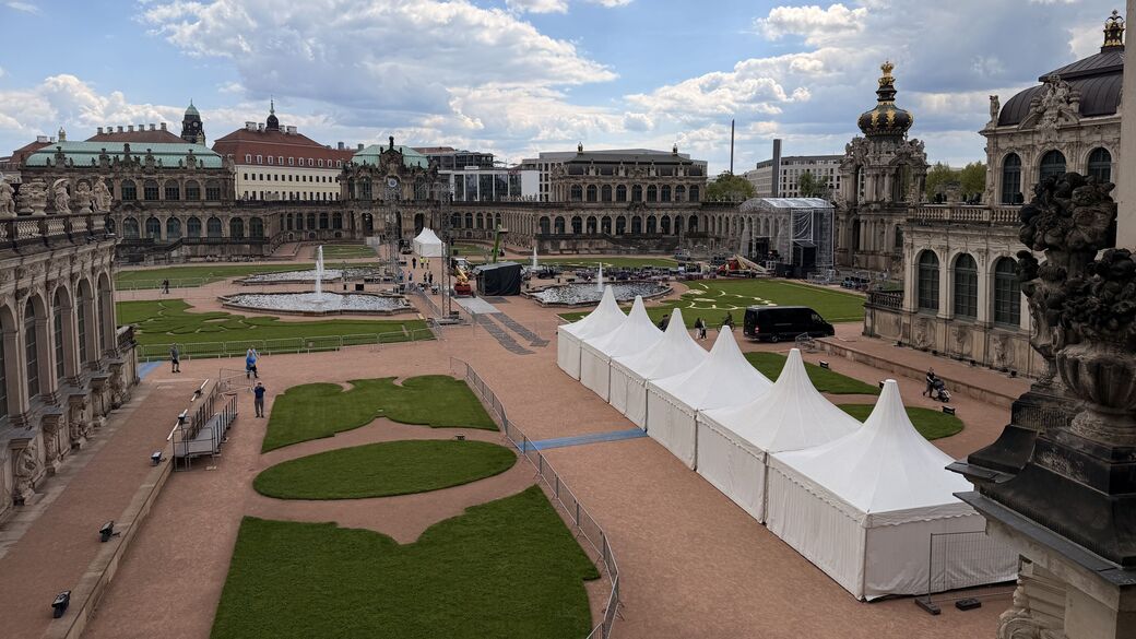 So sieht es am Montag vor den Konzerten im Zwinger aus.