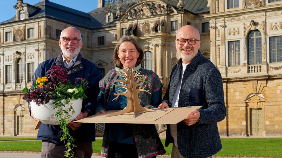 Pflanzenkoordinator Stephan Wartenberg, Grafikdesignerin Bea Berthold und Veranstalter Tobias Muschalek