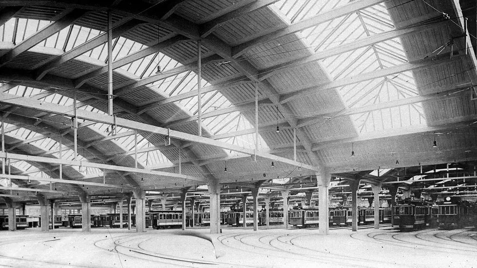 So sahen die Abstellhallen bei der Inbetriebnahme 1926 aus So sahen die Abstellhallen bei der Inbetriebnahme 1926 aus