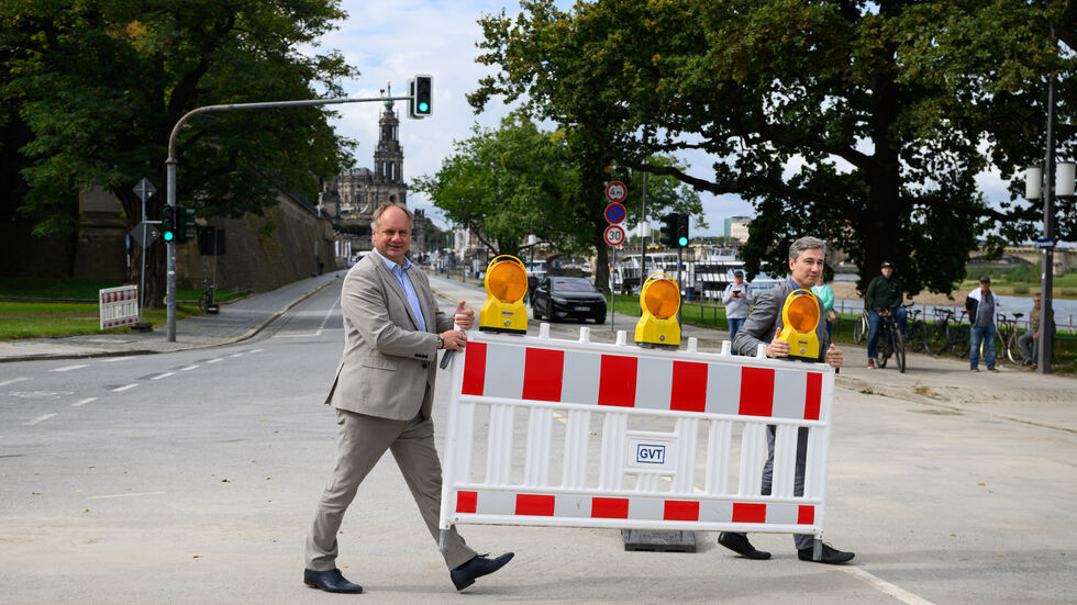 Das Terrassenufer ist bereits seit Mitte September wieder freigegeben - höchstpersönlich von OB Hilbert. 