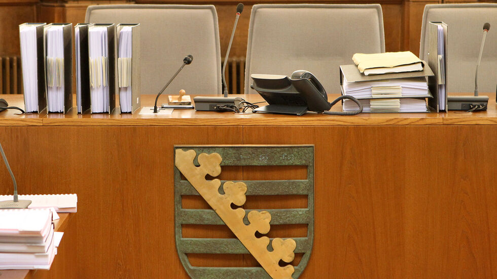 Ein Gerichtssaal im Landgericht Leipzig, hier findet die Verhandlung statt.