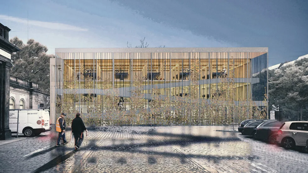 So soll das fertige Fahrrad-Parkhaus am Neustädter Bahnhof aussehen