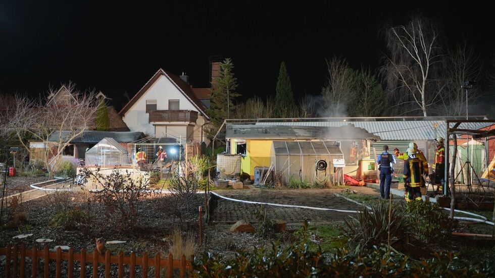 Die Einsatzkräfte in Boxdorf vor Ort.
