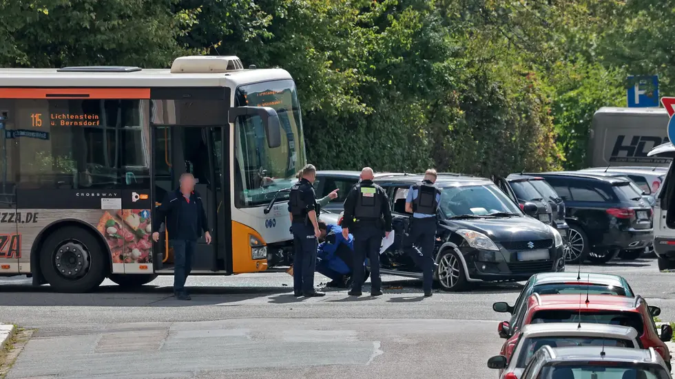 Unfallstelle in Hohenstein-Ernstthal Unfallstelle in Hohenstein-Ernstthal