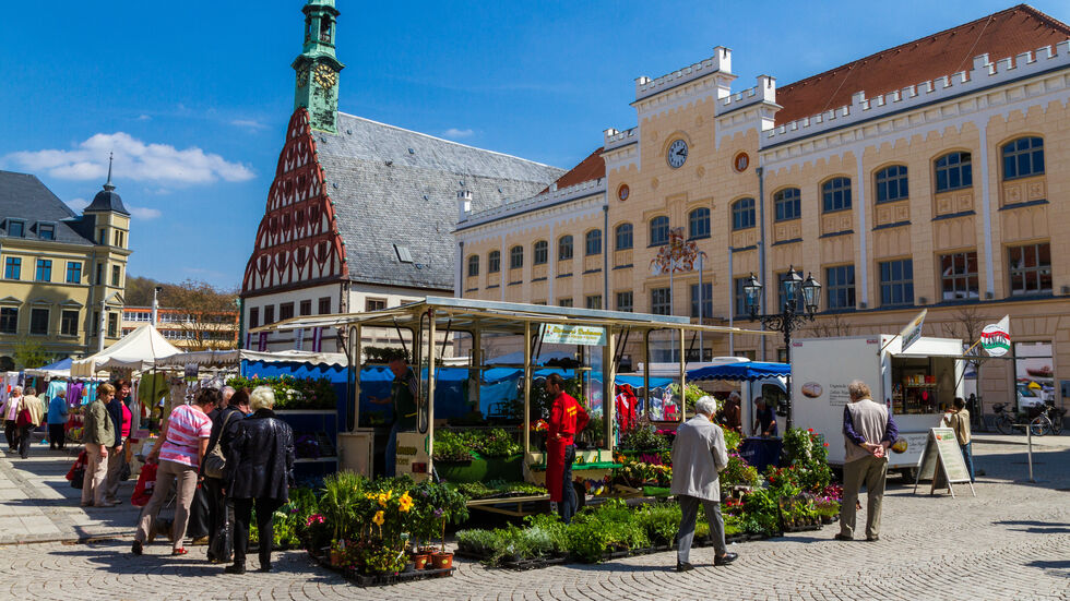 Mittwochsmarkt in Zwickau Mittwochsmarkt in Zwickau